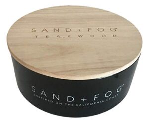 sand + fog teakwood scented candle, 7 wicks, 36 oz