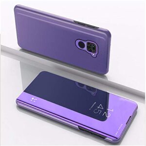 EMAXELER LG V60 Case Cover Stylish Mirror Plating Flip Full Body Protective Reflection Ultra Thin Hard Anti-Scratch Shockproof Frame for LG V60 Mirror:Purple