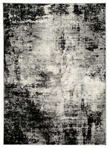 signature design by ashley zekeman contemporary 8 x 10 medium pile abstract design rug, black, cream & gray