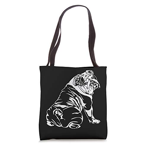 Funny Cool English Bulldog dog portrait gift present dog Tote Bag