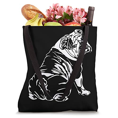Funny Cool English Bulldog dog portrait gift present dog Tote Bag