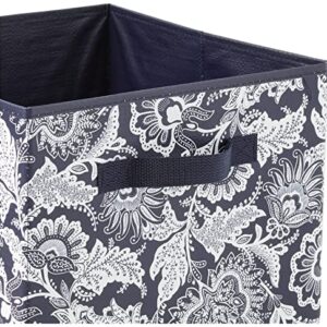 Vera Bradley Women's Collapsible Storage Bins Set of 2 - Small, Java Navy & White, Small