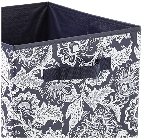 Vera Bradley Women's Collapsible Storage Bins Set of 2 - Small, Java Navy & White, Small