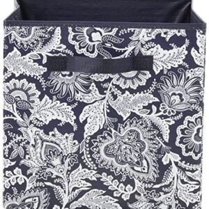 Vera Bradley Women's Collapsible Storage Bins Set of 2 - Small, Java Navy & White, Small