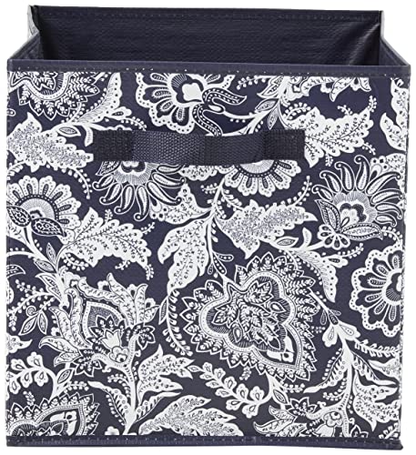 Vera Bradley Women's Collapsible Storage Bins Set of 2 - Small, Java Navy & White, Small