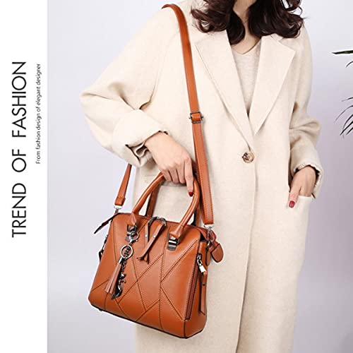 XingChen Handbags for Women Fashion Tote Work Bag Shoulder Bag Top Handle Satchel Purse Set 4pcs(Orange)