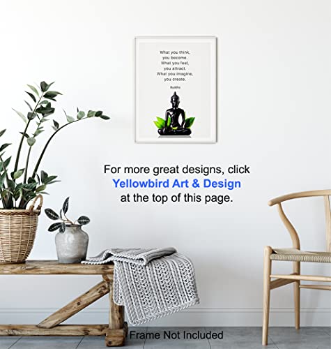 Buddha Quotes Wall Decor - Inspirational Quote Wall Art - Zen Meditation Decor - Buddha Statue Wall Art - Spiritual Gifts for Women, Men - New Age Spa Room Decor - Yoga Wall Art - Buddhism Buddhist