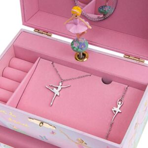 Jewelkeeper Ballerina Music Box & Little Girls Jewelry Set - 3 Ballerina Gifts for Girls - Ballerina Jewelry Box for Girls Musical