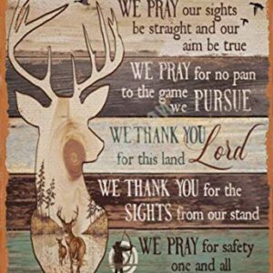 A Hunter's Prayer Vintage Style Metal Sign Iron Painting for Indoor & Outdoor Home Bar Coffee Kitchen Wall Decor 8 X 12 Inch