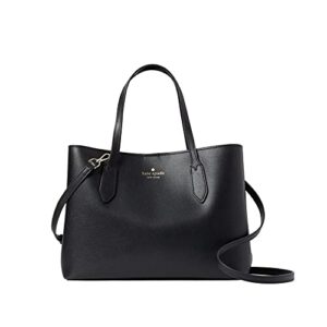 kate spade handbag purse harper satchel in leather (black)