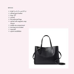 kate spade handbag purse Harper satchel in leather (Black)