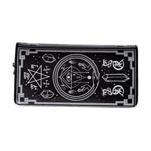 lost queen spellbinder with cat pentagram and occult symbols women’s witchy wallet