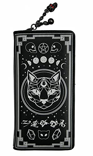 Lost Queen Spellbinder with Cat Pentagram and Occult Symbols Women's Witchy Wallet