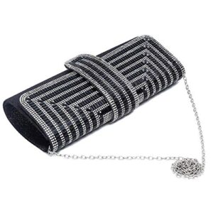 N A Dearcloris Clutch Black Purses for Women Evening Bag Black Rhinestones Clutch Party Handbag Wedding bag…