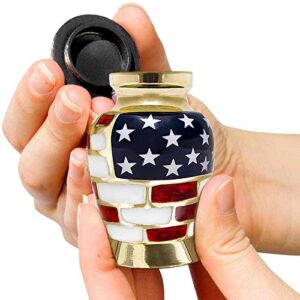 trupoint memorials cremation urns for human ashes – decorative urns, urns for human ashes female & male, urns for ashes adult female, funeral urns – american flag classic, 1 small keepsake