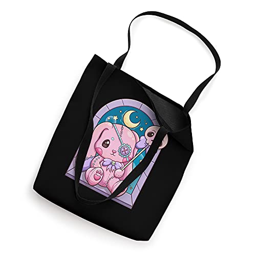 Kawaii Pastel Goth Cute Creepy Rabbit Stuffed Toy Tote Bag