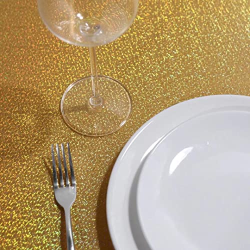 Fitable Gold Sequin Tablecloth for Parties 60x84 Inch - Sparkle Glitter Table Cloth Laser Rectangle Table Cover Overlay for Wedding Baby Shower Ceremony Birthday Cake Table Holiday Banquet Decoration