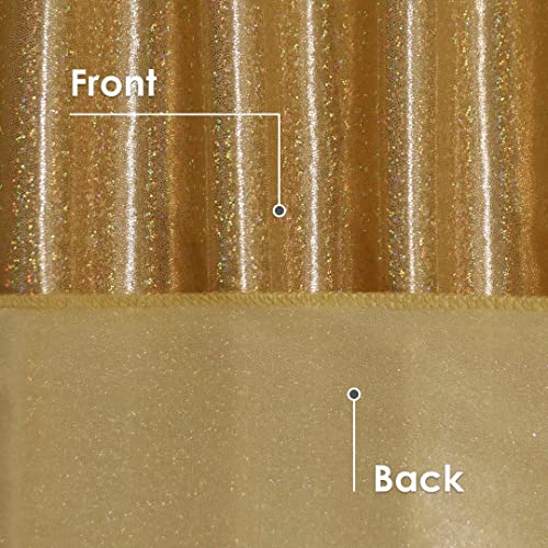 Fitable Gold Sequin Tablecloth for Parties 60x84 Inch - Sparkle Glitter Table Cloth Laser Rectangle Table Cover Overlay for Wedding Baby Shower Ceremony Birthday Cake Table Holiday Banquet Decoration