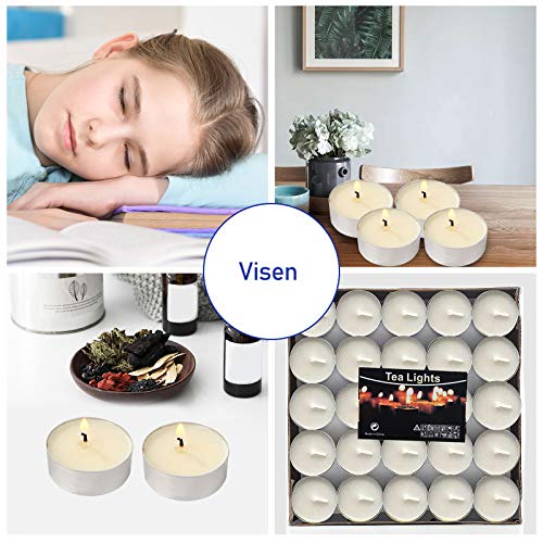 50Pack Tealight Candles,Unscented Tea Lights Candles, White, Smokeless, Dripless & 6Hours Burn Time Long Burning Paraffin Tea Candles for Home, Romantic Decor，Pool, Shabbat, Weddings & Emergencies