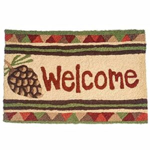 pine cone welcome machine washable 20″ x 30″ jellybean accent rug