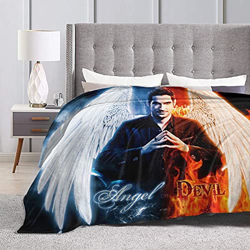 Ultra-Soft Fleece Blanket Lucifer Flannel Throw Blankets for Couch & Bed 60"x50"