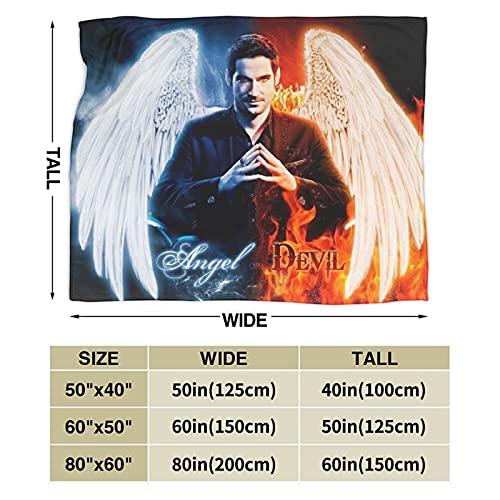 Ultra-Soft Fleece Blanket Lucifer Flannel Throw Blankets for Couch & Bed 60"x50"