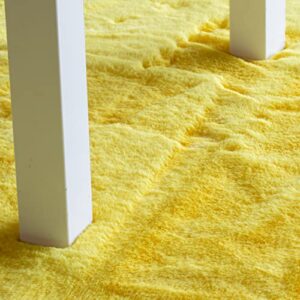 Super Area Rugs Ultra Soft Faux Rabbit Fur Chair Couch Cover Area Rug for Bedroom Floor Sofa Living Room, Yellow, 2 x 3 Feet