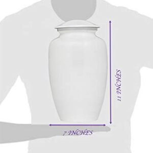 Eternal Harmony Cremation Urns for Human Ashes | Funeral Cremation Urn Carefully Handcrafted with Elegant Finishes to Honor Your Loved One | Elegant Decorative Urns Large Size with Velvet Bag (Pearl)