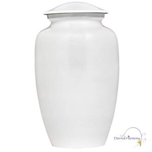 Eternal Harmony Cremation Urns for Human Ashes | Funeral Cremation Urn Carefully Handcrafted with Elegant Finishes to Honor Your Loved One | Elegant Decorative Urns Large Size with Velvet Bag (Pearl)