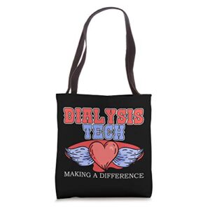 dialysis tech dedicated and compassionate medical dialysis tote bag