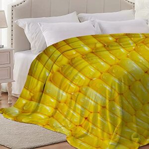 Golden Corn Blanket Cozy Soft Lightweight Flannel Throw Blanket for Bed Sofa Travel All Season Pets 40"x30"