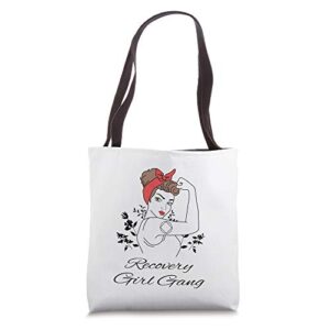 recovery girl gang narcotics anonymous na aa 12 step gifts tote bag