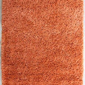 Terracotta Thick Shaggy Rug Orange Plush Affordable Super Soft Fluffy Shag Rugs Living Room Area Bedroom 5'3" x 7'6"