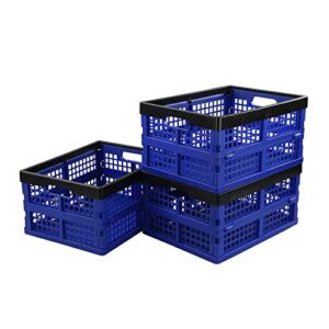 Tstorage 16 L Plastic Folding Crate, Collapsible Storage Bin, 3 Packs