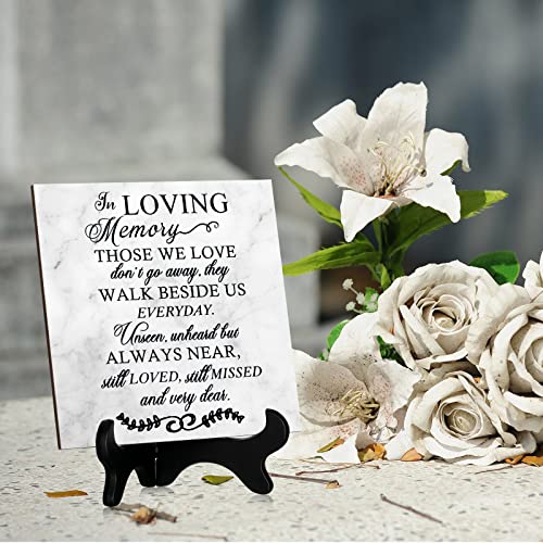 Sympathy Gifts for Loss of Loved One Funeral Plaques in Loving Remembrance Plaques with Plastic Stand Wooden Funeral Sympathy Present Memorial Sorry for Your Loss Plaque Sign in Memory of Loved One