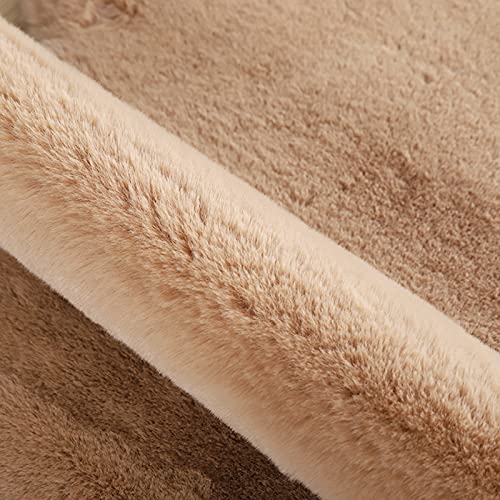 Aomesinc Sheepskin Rug, Soft Bear Shaped Fluffy Area Rug, Anti-Skid Decor Plush Area Rug (Khaki)