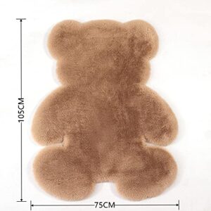 Aomesinc Sheepskin Rug, Soft Bear Shaped Fluffy Area Rug, Anti-Skid Decor Plush Area Rug (Khaki)