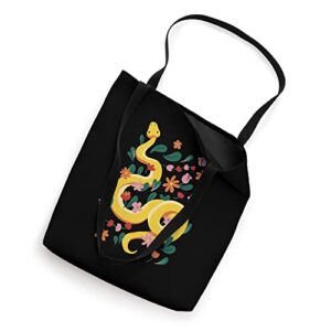 Snake And Flowers Reptile Flower Floral Tote Bag