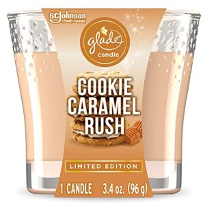 glade candle jar, air freshener, cookie caramel rush, 3.4 oz