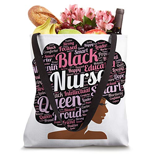 African American Black Nurse Words in Afro Tote Bag