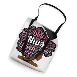 African American Black Nurse Words in Afro Tote Bag