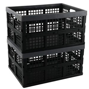 sosody 34 l plastic storage milk crates, large collapsible storage basket, 2 packs