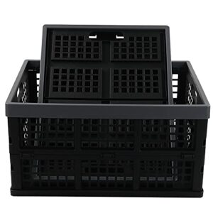 Sosody 34 L Plastic Storage Milk Crates, Large Collapsible Storage Basket, 2 Packs