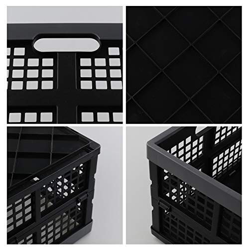 Sosody 34 L Plastic Storage Milk Crates, Large Collapsible Storage Basket, 2 Packs