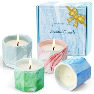 candles for home scented, scented candles ceramic candles gift set candles gifts for women man mothers day gifts decoration soy candles for relaxing spa, linen, bamboo, peony, cedar