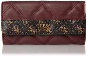 guess womens katey multi clutch wallet, burgundy multi, one size us