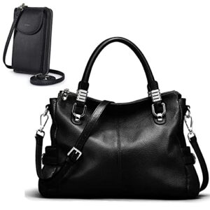 s-zone women genuine leather handbag shoulder purse satchel tote rfid blocking pu leather crossbody phone bag purse