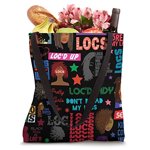 Locs Dreadlocks Quote Pattern - Pretty Girls Loc Tote Bag