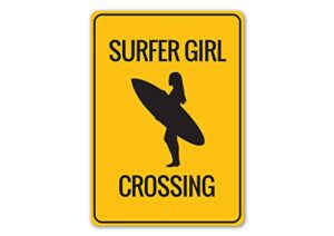 charcasus metal signs – surfer girls sign surfing girl sign surfers surf novelty sign wall decor