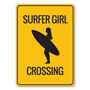 CharcasUS Metal Signs - Surfer Girls Sign Surfing Girl Sign Surfers Surf Novelty Sign Wall Decor